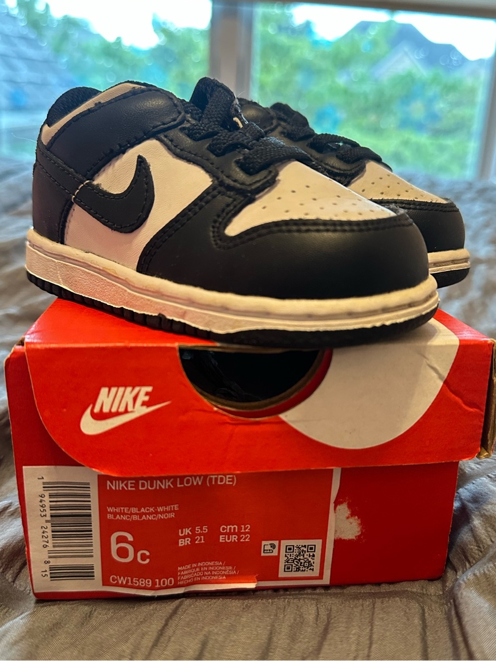 Nike Kids Black and White Dunk Low Toddler Sneakers